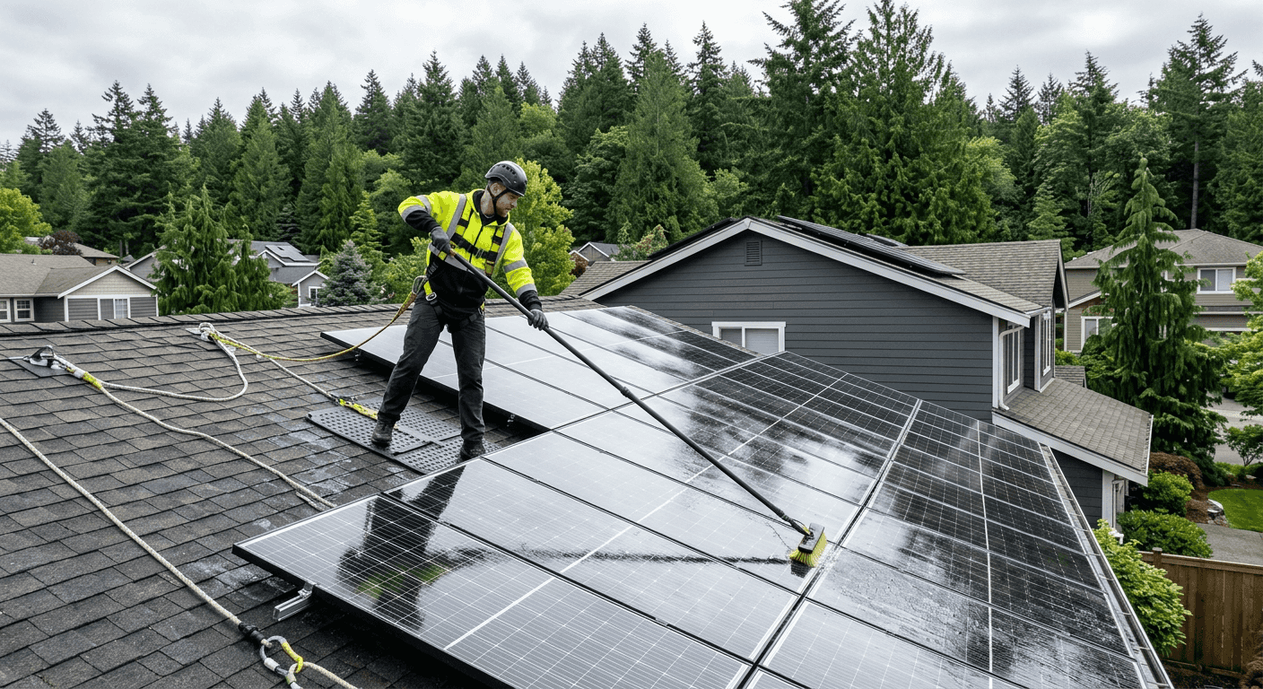 Solar Panel Cleaning in Vancouver, WA - Alpine Roof and Gutter Cleaning